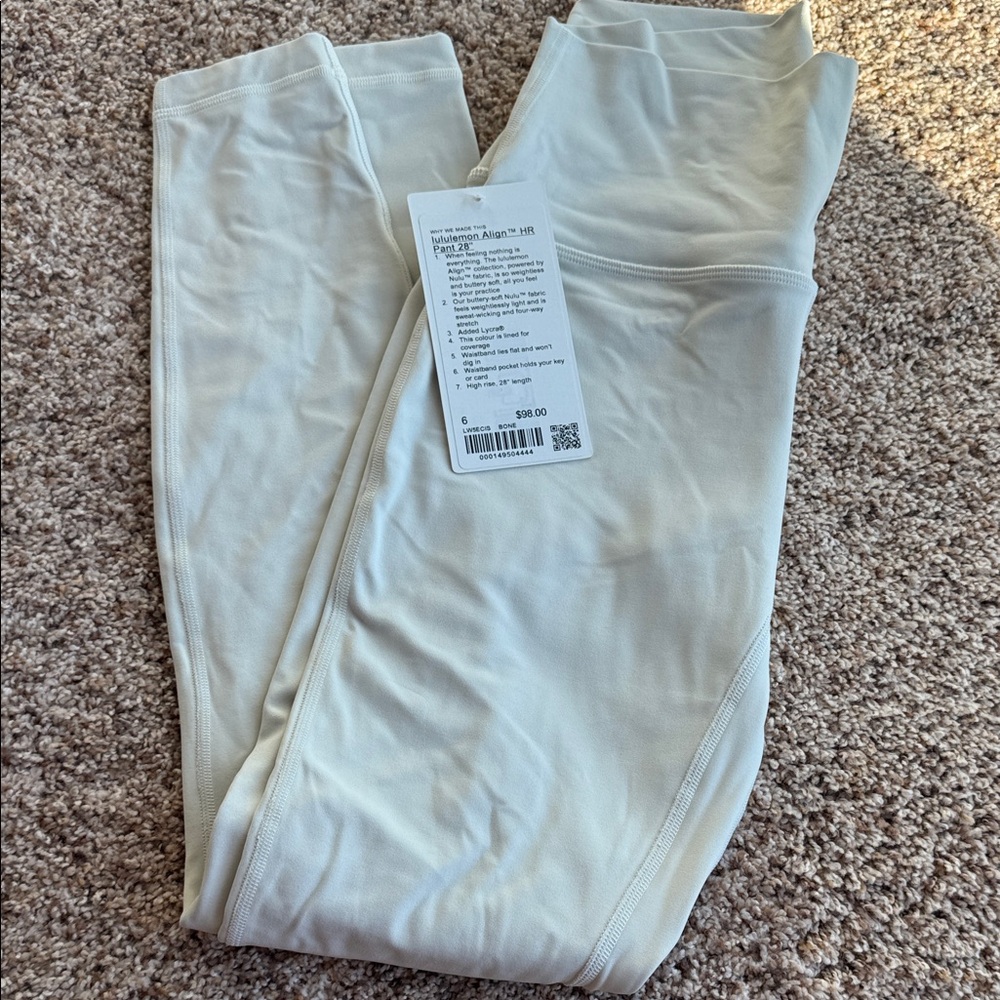 lululemon align pant Cream Leggings size 6